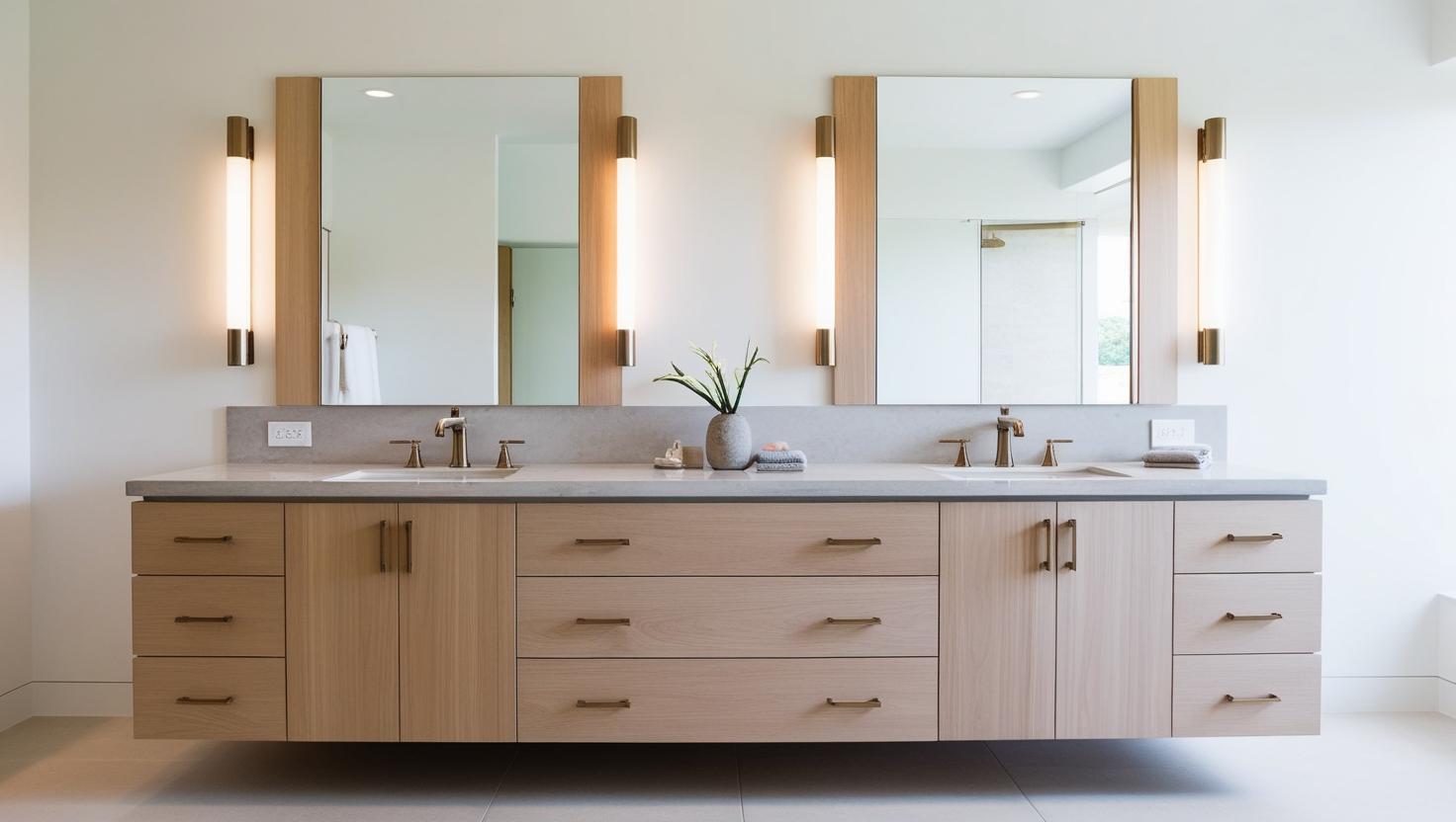 Wood double Vanity